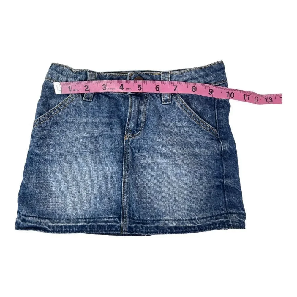 Baby Gap 1969 Denim Blue Jean Mini Skirt Medium Wash Adjustable 4 Years EUC